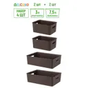 Корзина Violet 811901+4 24.50x16.50x35.50 см полипропилен цвет темно-коричневый 4 шт