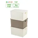 Корзина Violet 811486-3sc 24.50x33.50x35.50 см полипропилен цвет слоновая кость/капучино 3 шт