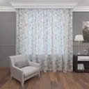 Тюль батист печать "coffee" YML1950 на шторной ленте 250x400 см, цвет шоколад/бежевый