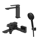 Смесители для ванной комнаты и душевой набор Orange Lutz M04-311b 3 режима цвет черный