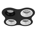 Светильник точечный Встраиваемый LIGHTSTAR Domino D64707060606 под отверстие 90 мм 9.1 м² цвет белый/черный