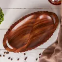 Менажница дерево Simaland Двойная 30x16.5x3 см