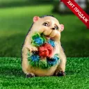 Садовая фигура Хорошие сувениры Ежик с цветами