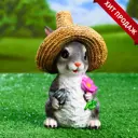 Садовая фигура Хорошие сувениры Зайка в соломенной шляпе с цветочком 12x13x215см