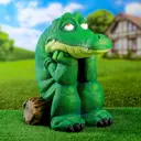 Садовая фигура Крокодил на бревнышке 30x35x40см