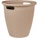Кашпо Ingreen Rattan ø26.5 h27.5 см v6 л пластик молочный шоколад