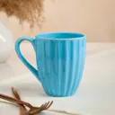 Кружка Керамика ручной работы "Ребристая" голубая 0.4 л