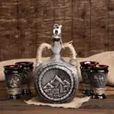 Набор для вина Керамика ручной работы "Горы Кавказа" 5 предметов 17 л/0.23 л