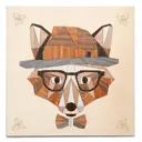 Картина на дереве 20x20 см Сэр Лис