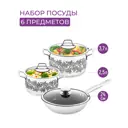 Набор посуды Elan Gallery 6 предметов нержавеющая сталь цвет черный 120867+3а