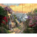 Картина по номерам Molly на дереве 40x50 см Деревня у берега моря (28 цветов)