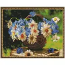 Алмазная мозаика Molly с нанесенной рамкой 40x50 см Ромашковое лето (30 цветов)