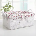 Корзина Доляна Цветочки 23.5x20.5x36 см бумага цвет белый 3549388