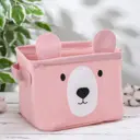 Корзина Доляна Мишка 16x14x20 см лен цвет розовый 5060175