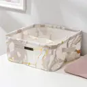 Корзина Доляна Мрамор 28x11x28 см лен цвет белый 5453900