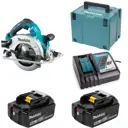 Пила дисковая аккумуляторная Makita LXT DHS782JRTE, 18 В Li-Ion 2х5 Ач, 190 мм