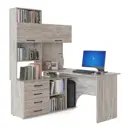 Компьютерный стол Сокол 140x183x124 см ЛДСП цвет светло-серый 1022265