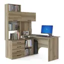 Компьютерный стол Сокол 140x183x124 см ЛДСП цвет темно-коричневый 1022264