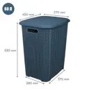 Корзины для белья Violet 53х37 см 60 л/7.5 л/3 л цвет синий 4 шт
