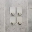 Крючок для ванной Доляна 1381452 4шт цвет серебристый