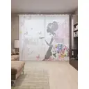 Тюль на шторной ленте для кухни Фея В Цветочном Платье 155х265 см цвет белый