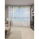 Тюль на шторной ленте для кухни Выход К Пляжу 155х265 см цвет зеленый