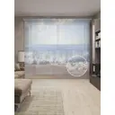 Тюль на шторной ленте для кухни Стремительная Волна 155х265 см цвет синий