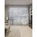 Тюль на шторной ленте для кухни Мост К Развлечениям 155х265 см цвет серый