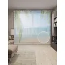 Тюль на шторной ленте для кухни Солнечное Прикосновение 155х265 см цвет зеленый