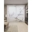 Тюль на шторной ленте для кухни Ветки Пустоты 155х265 см цвет бежевый