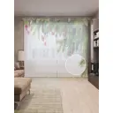 Тюль на шторной ленте для кухни Елочные Игрушки 155х265 см цвет зеленый
