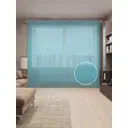 Тюль на шторной ленте для кухни Синий Блеск 155х265 см цвет синий