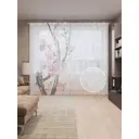 Тюль на шторной ленте для кухни Цветок Жизни 155х265 см цвет серый