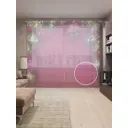 Тюль на шторной ленте для кухни Еловые Игрушки 155х265 см цвет фуксия