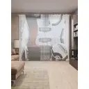 Тюль на шторной ленте для кухни Рок-Гитара 155х265 см цвет черный