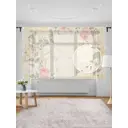 Тюль на шторной ленте для кухни Цветочные Узоры-1 155х180 см цвет светло-бежевый