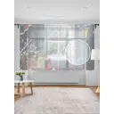 Тюль на шторной ленте для кухни Игрушки У Окна 155х180 см цвет красный