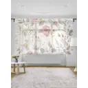 Тюль на шторной ленте для кухни Цветочная Солянка 155х180 см цвет зеленый