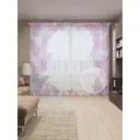 Тюль на шторной ленте Бабочковые Формы 155х265 см цвет розовый