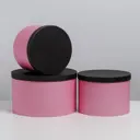 Набор коробок 3 в 1 «Розовый с черным» 18x18x13‒25x25x15 см