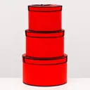 Набор Simaland круглых коробок 3 в 1. красный 25.5x15 - 19x13.5 см