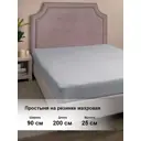Простыня Хлопковый край 90м-ПнР06м Грей, 200x90 см, хлопок, на резинке