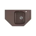 Врезная мойка Greenstone 80x50x17 см литьевой мрамор цвет шоколад GRS-10-345