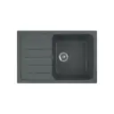 Врезная мойка Greenstone 75x49x19 см литьевой мрамор цвет антрацит GRS-76-343