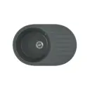 Врезная мойка Greenstone 77x50x19.50 см литьевой мрамор цвет антрацит GRS-18L-343