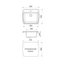 Врезная мойка Greenstone 57x50x20 см литьевой мрамор цвет антрацит GRS-11-343