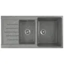 Врезная мойка Greenstone 98x51x18 см литьевой мрамор цвет темно-серый GRS-98k-309
