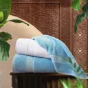 Набор из 2 полотенец Marrakesh 50x80 см цвет бледно-васильковый белый