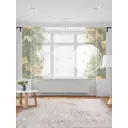 Тюль на шторной ленте для кухни Украшенная Елка 155х180 см цвет зеленый