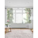 Тюль на шторной ленте для кухни Рождественская Виньетка 155х180 см цвет зеленый